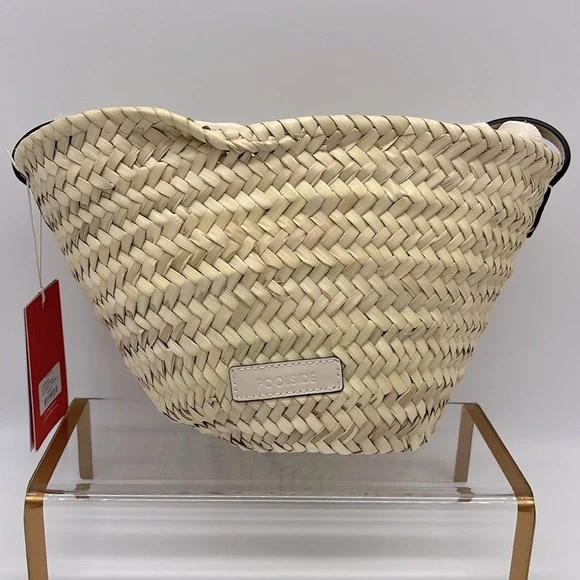 Poolside Mini Ibiza Handwoven Basket Crossbody Bag Coconut - Picture 2 of 16